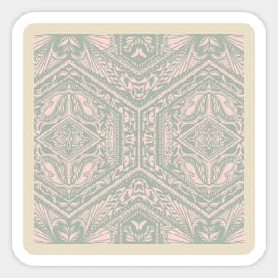 Blush and Sage Hexagon Geometry Sticker